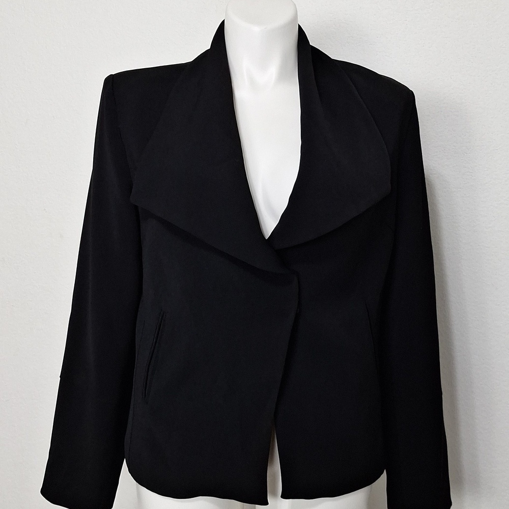 Anthropologie "NEW" Black Wide Collar Careerwear Preppy Blazer Jacket Size XL